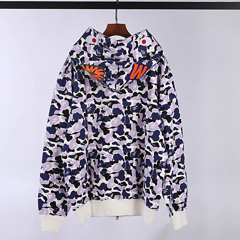 BAPE Shark Full Zip Hoodie (Blue purple / Orange blue）
