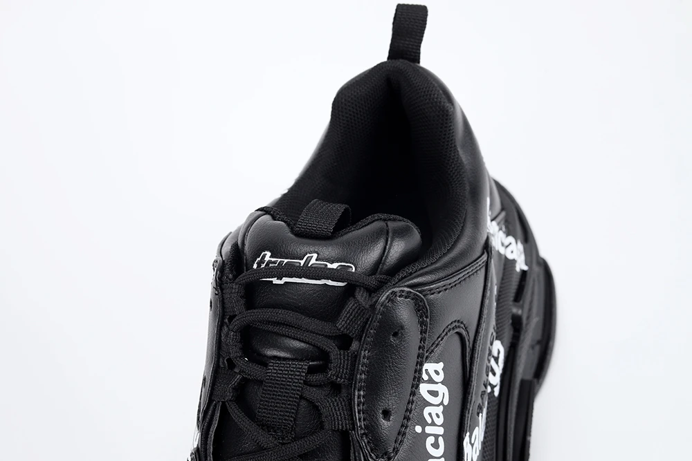 BALENCIAGA TRIPLE-S BLACK LOGO