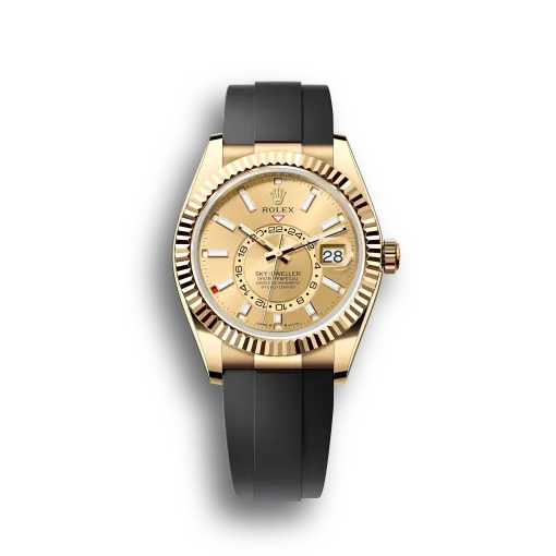 Sky-Dweller: Yellow gold, bright black dial, Oysterflex bracelet, m336238-0001