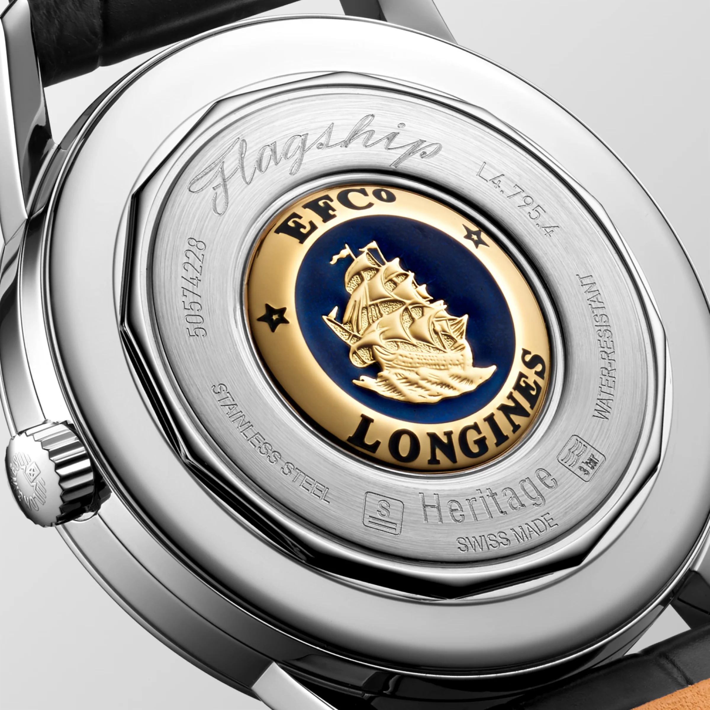 Flagship 38.5mm Automatic Heritage Brown Strap Watch L47954782