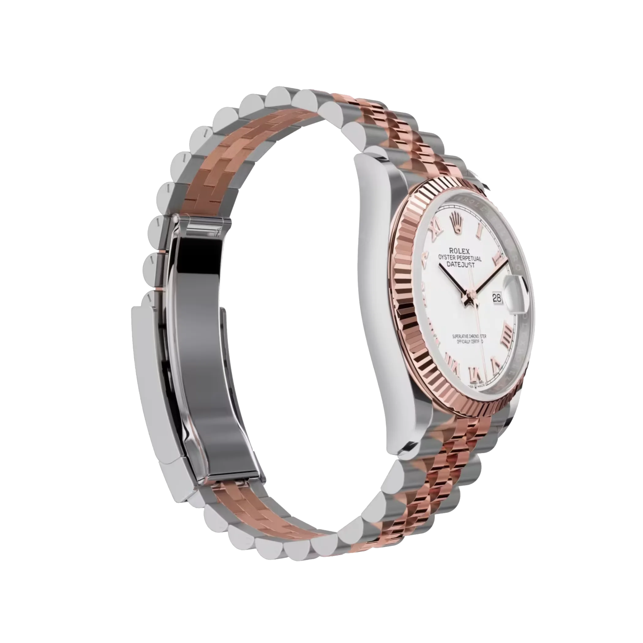 Datejust: Oystersteel and Everose gold, white dial and, Jubilee bracelet, m126231-0015
