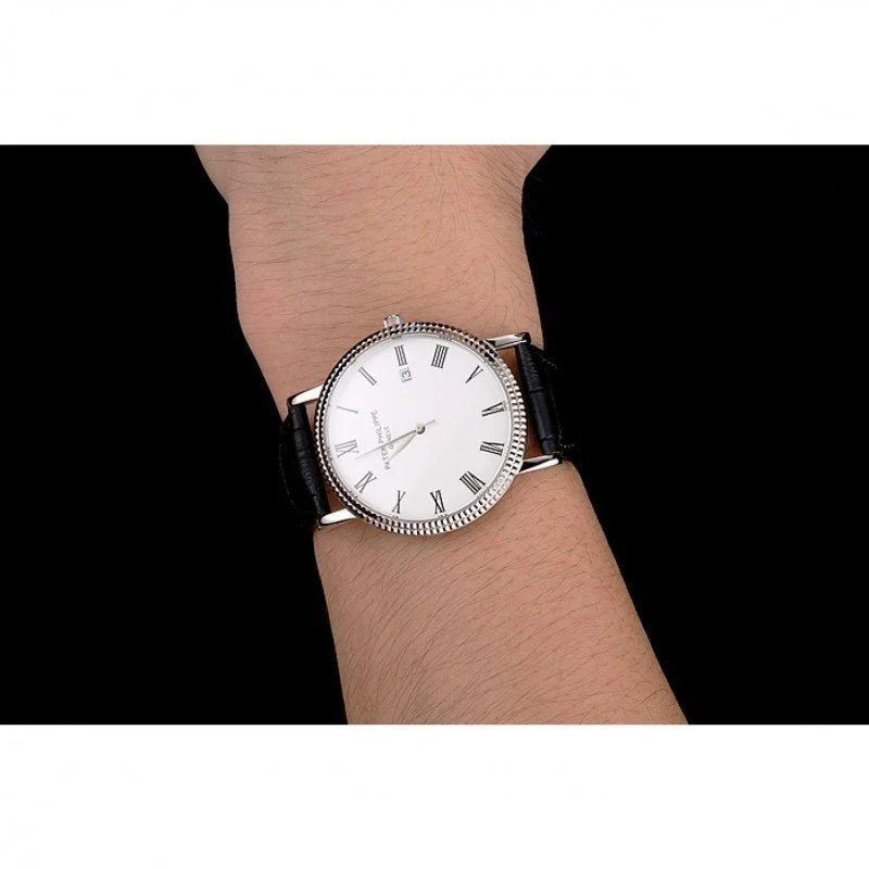 Calatrava Dial White 40 mm, Stainless Steel