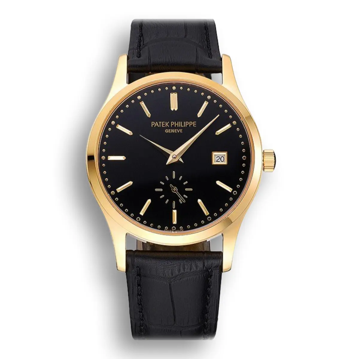 Calatrava Dial Black 41 mm, Yellow Gold Plated