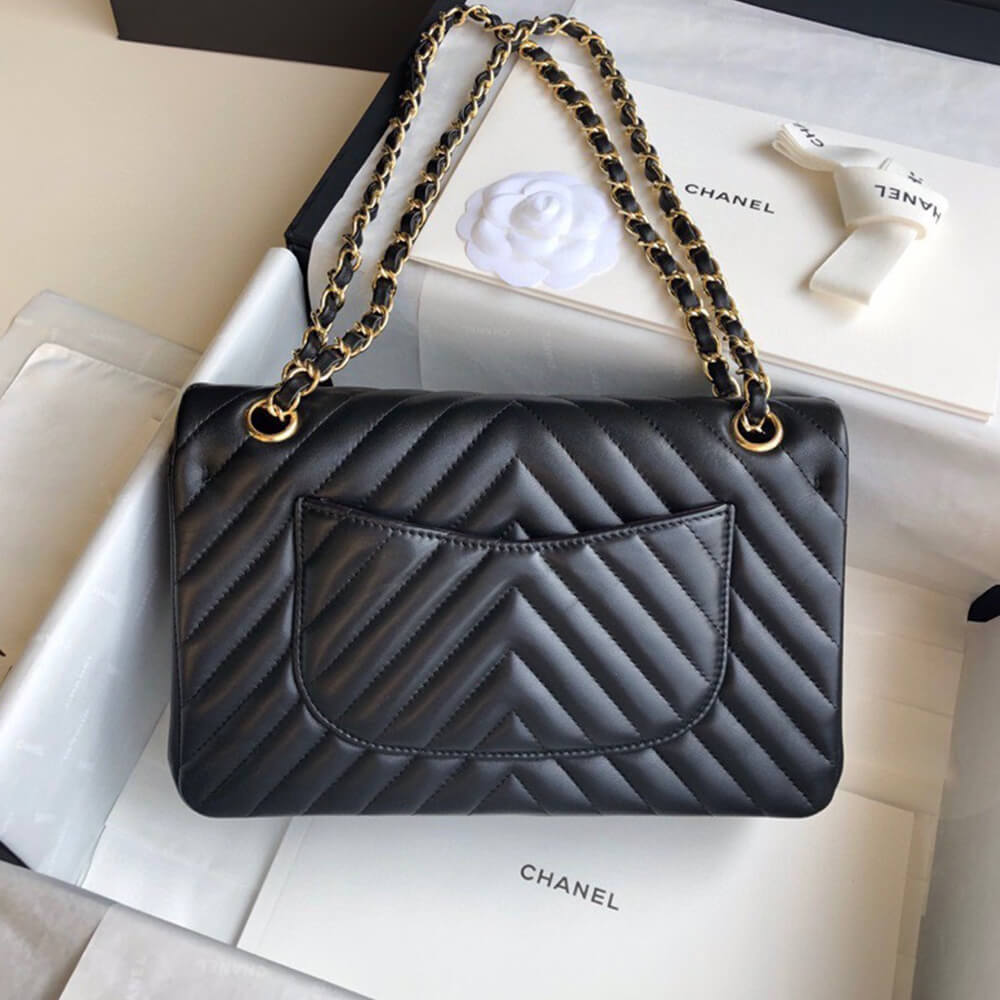 Chanel Classic Chevron Tweed Medium Flap