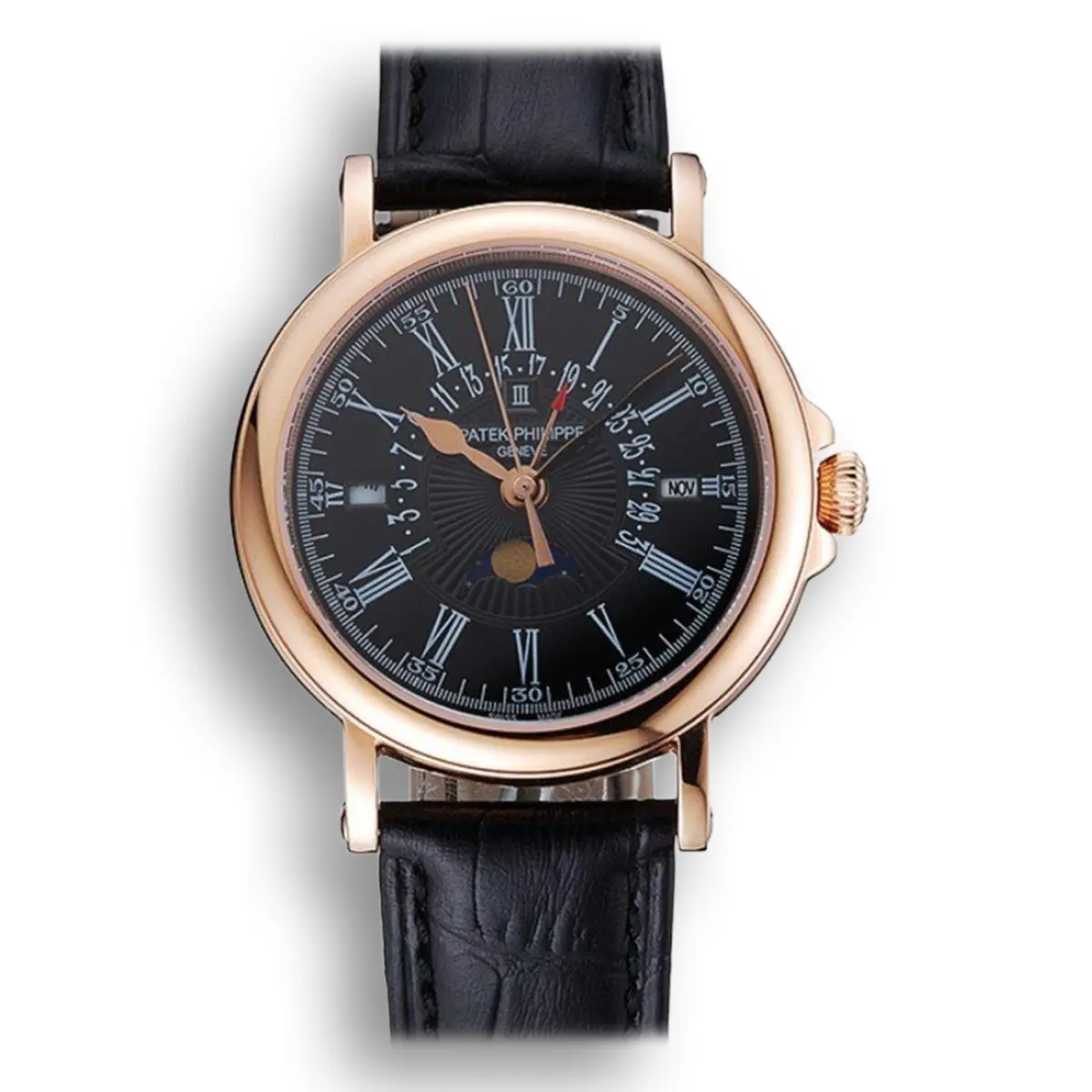 Perpetual Calendar Dial Black 40 mm, Rose Gold Plated