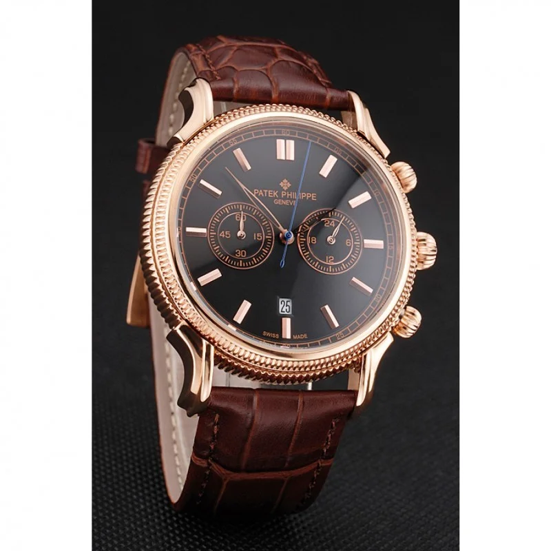 Chronograph Dial Black 40 mm, Rose Gold Plated