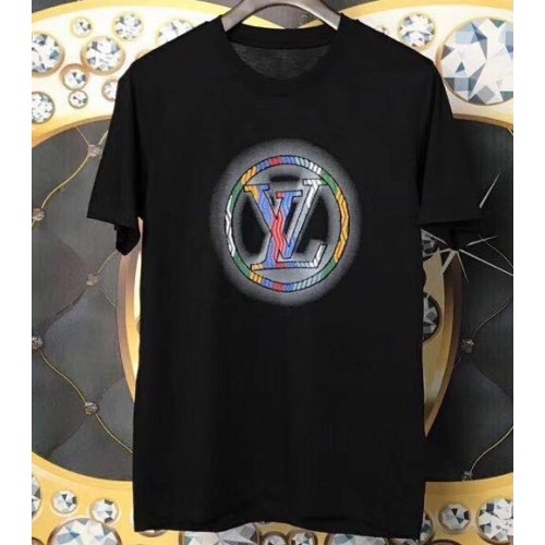 Louis Vuitton Rainbow Striped Logo T-shirt Black