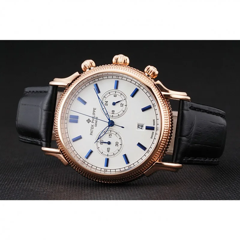 Chronograph White Dial White 40 mm, Rose Gold Plated