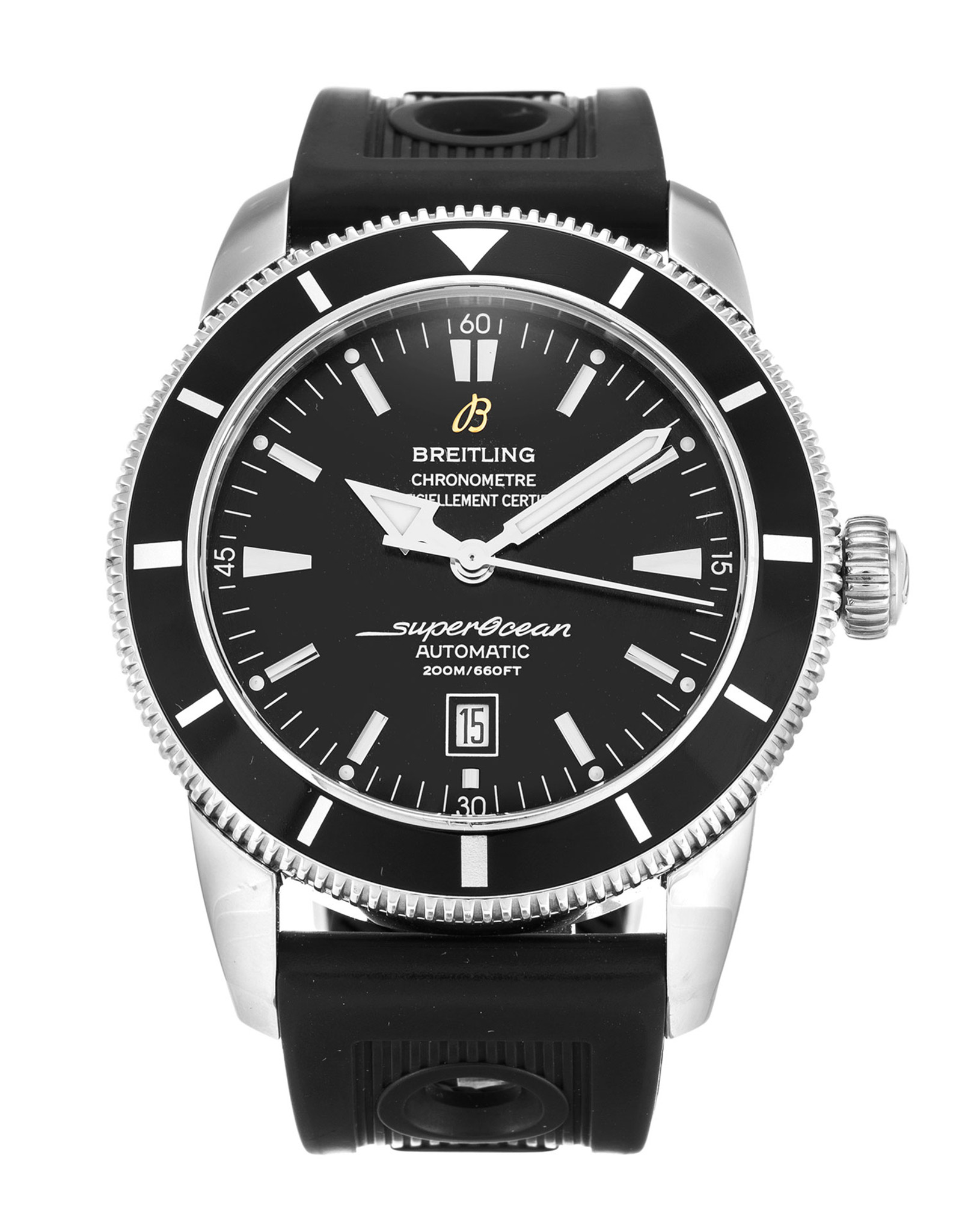 SuperOcean Heritage Black Dial Rubber Strap A17320