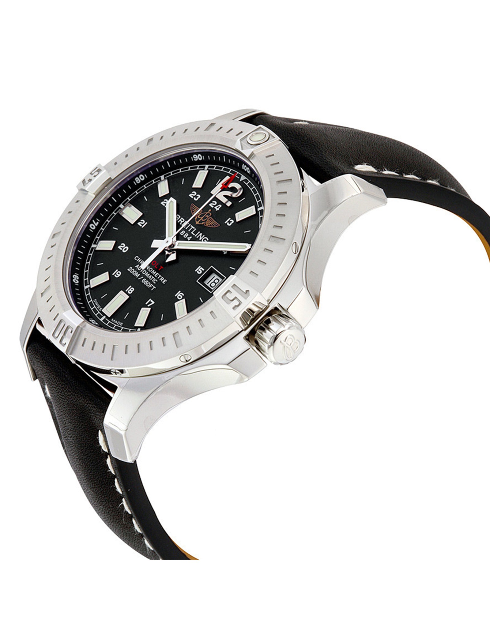 Colt Black Dial Leather Strap Watch A1738811 BD44BKLT