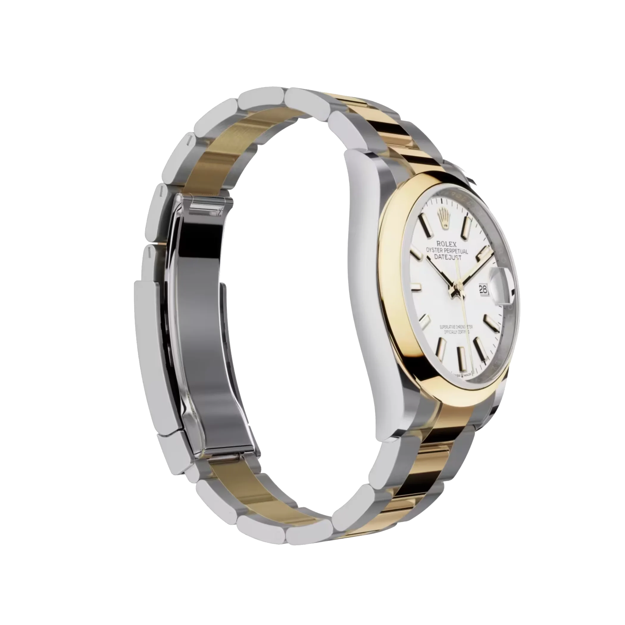 Datejust: Oystersteel and yellow gold, white dial, Oyster bracelet, m126203-0020