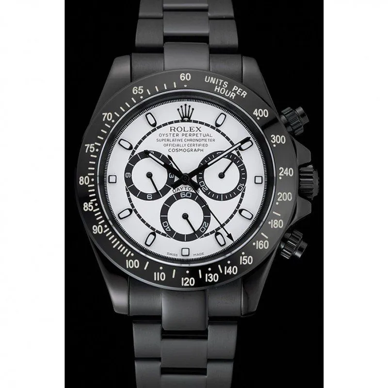 Cosmograph Daytona White And Black Dial Black Stainless Steel Case And Bracelet 1454249