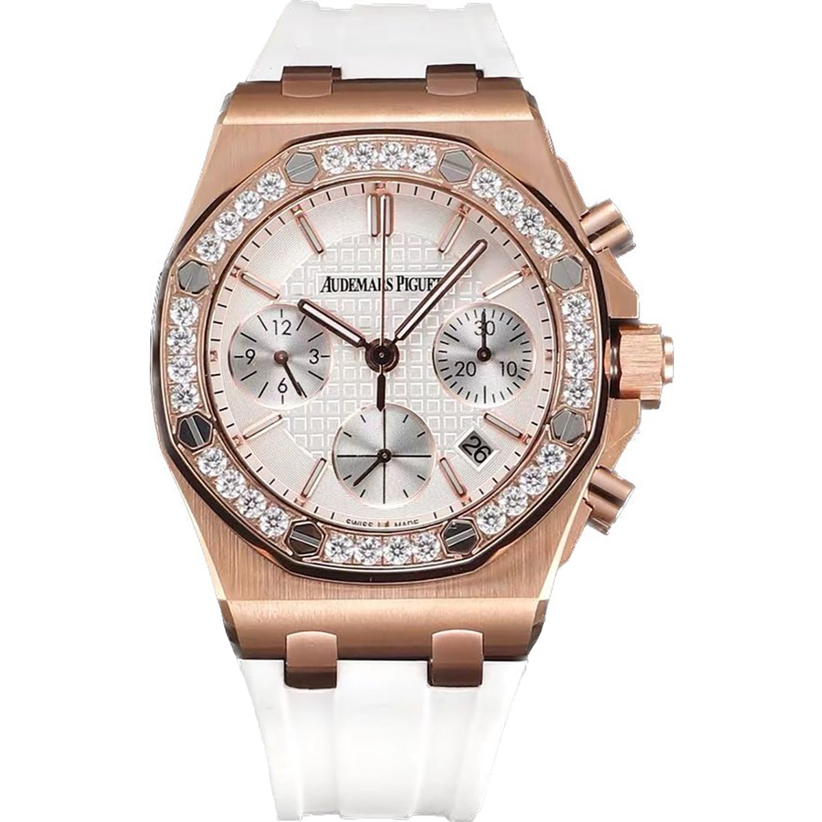 Royal Oak Offshore Chronograph 37 mm, White/Rose Gold Ref. 26231OR.ZZ.D010CA.01