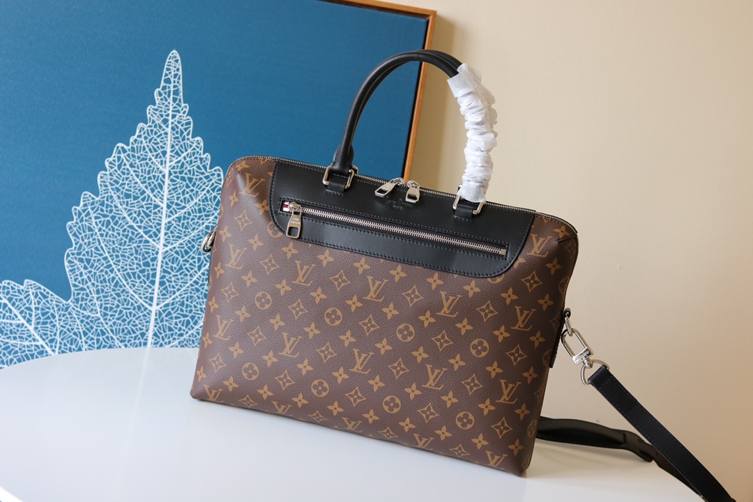 Original  Louis Vuitton M54019 Porte-Documents Jour Monogram Macassar Canvas