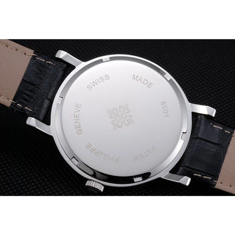 Calatrava Dial Black 42 mm, Stainless Steel