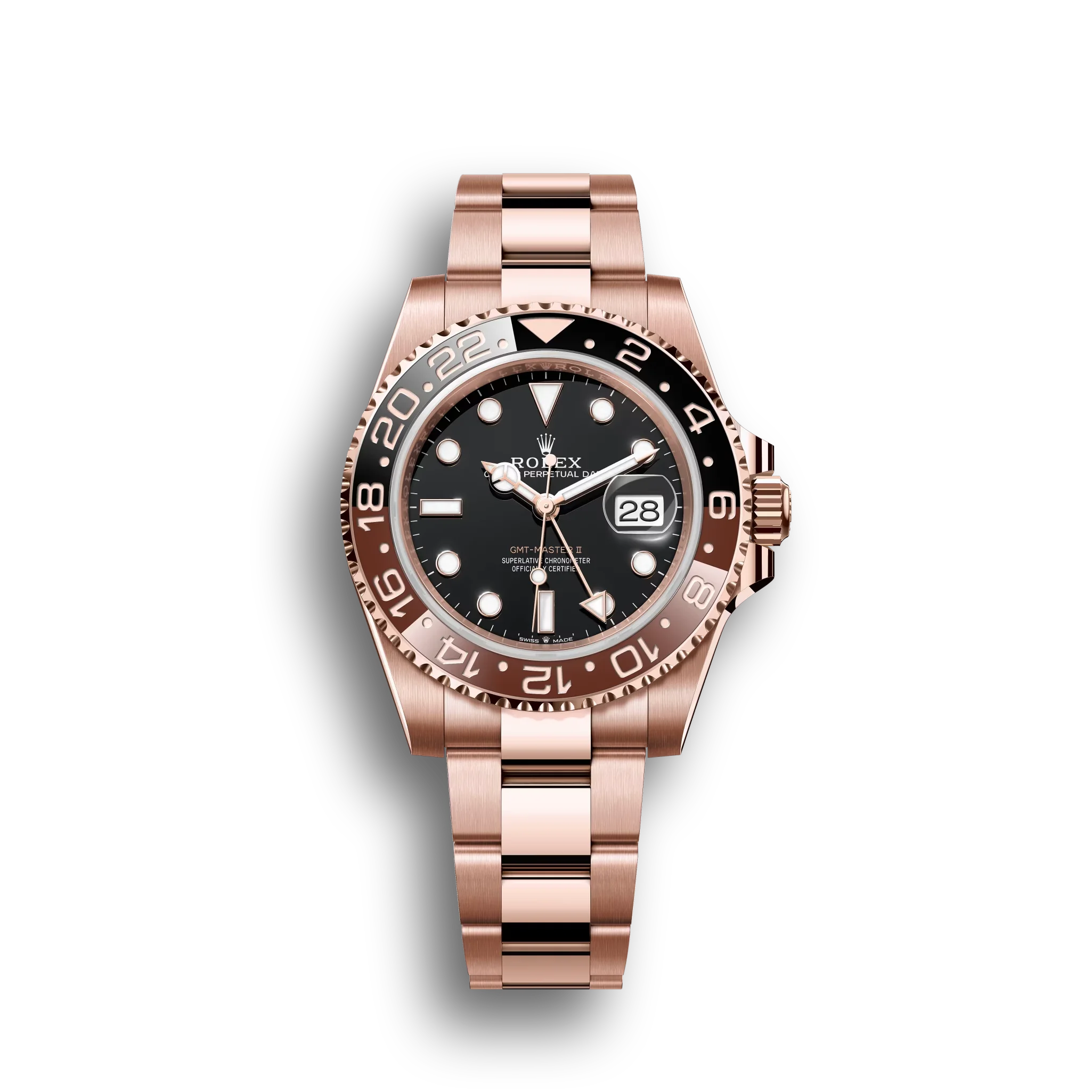 GMT-Master II: Everose gold, black dial, Oyster bracelet, m126715chnr-0001