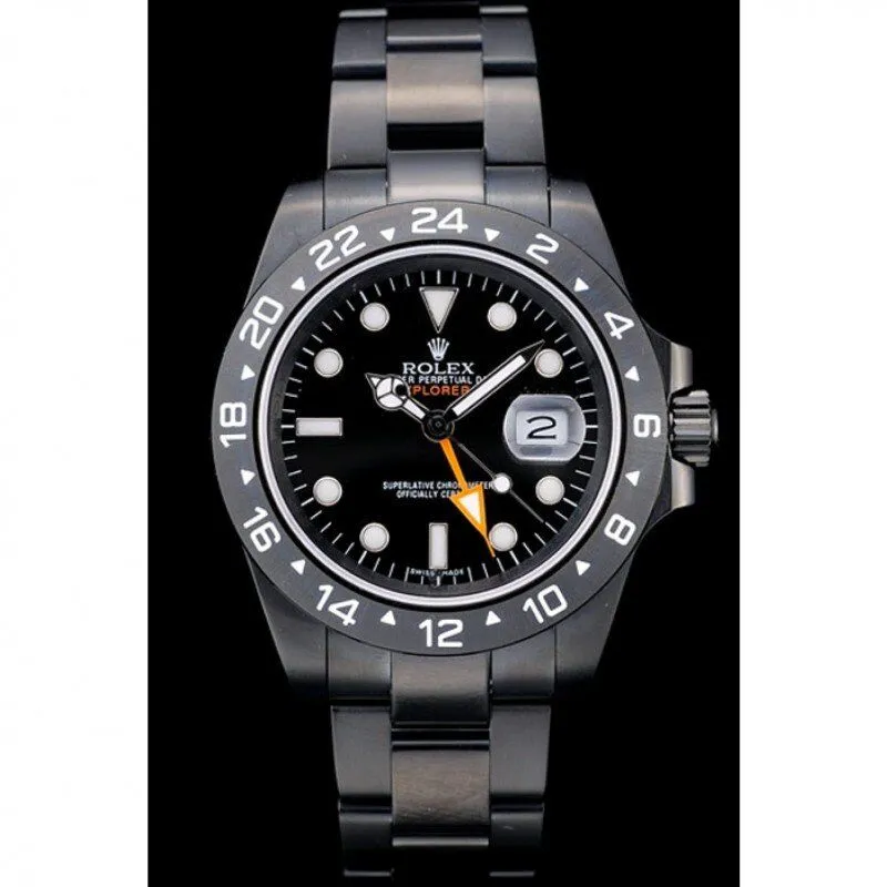 Swiss Explorer Black Ceramic Bezel Black Dial Watch 98239