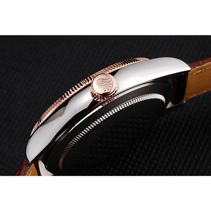 Cellini Gold Dial And Bezel Stainless Steel Case Brown Leather Strap 622840