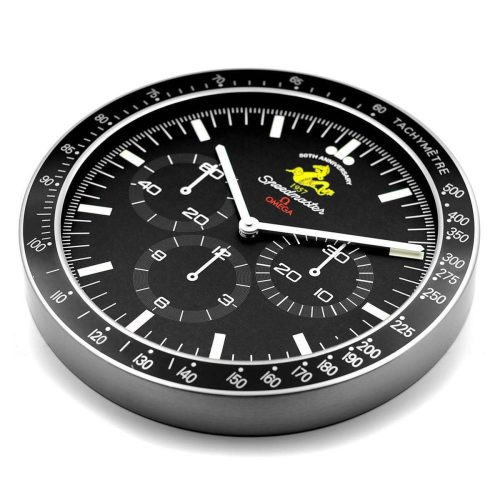 speedmaster moonwatch wall clock 50th anniversary silver