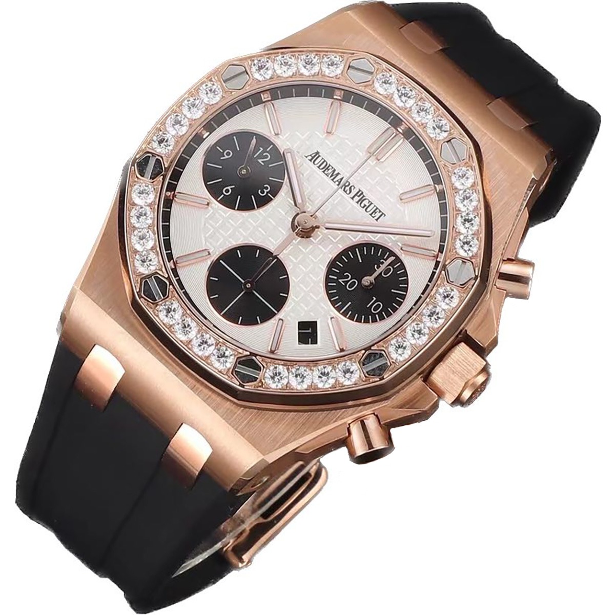 Royal Oak Offshore Chronograph 37 mm, White/Black/Rose Gold Ref. 26231OR.ZZ.D003CA.01
