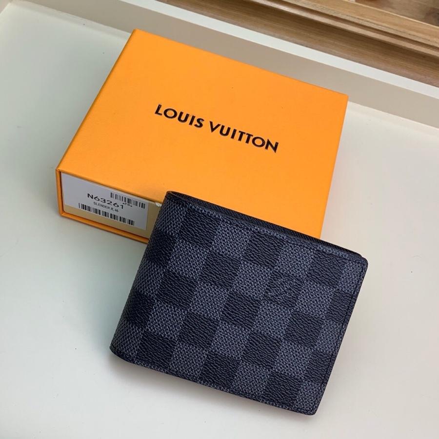 Louis Vuitton Men Slender Wallet Damier Graphite Canvas N63261
