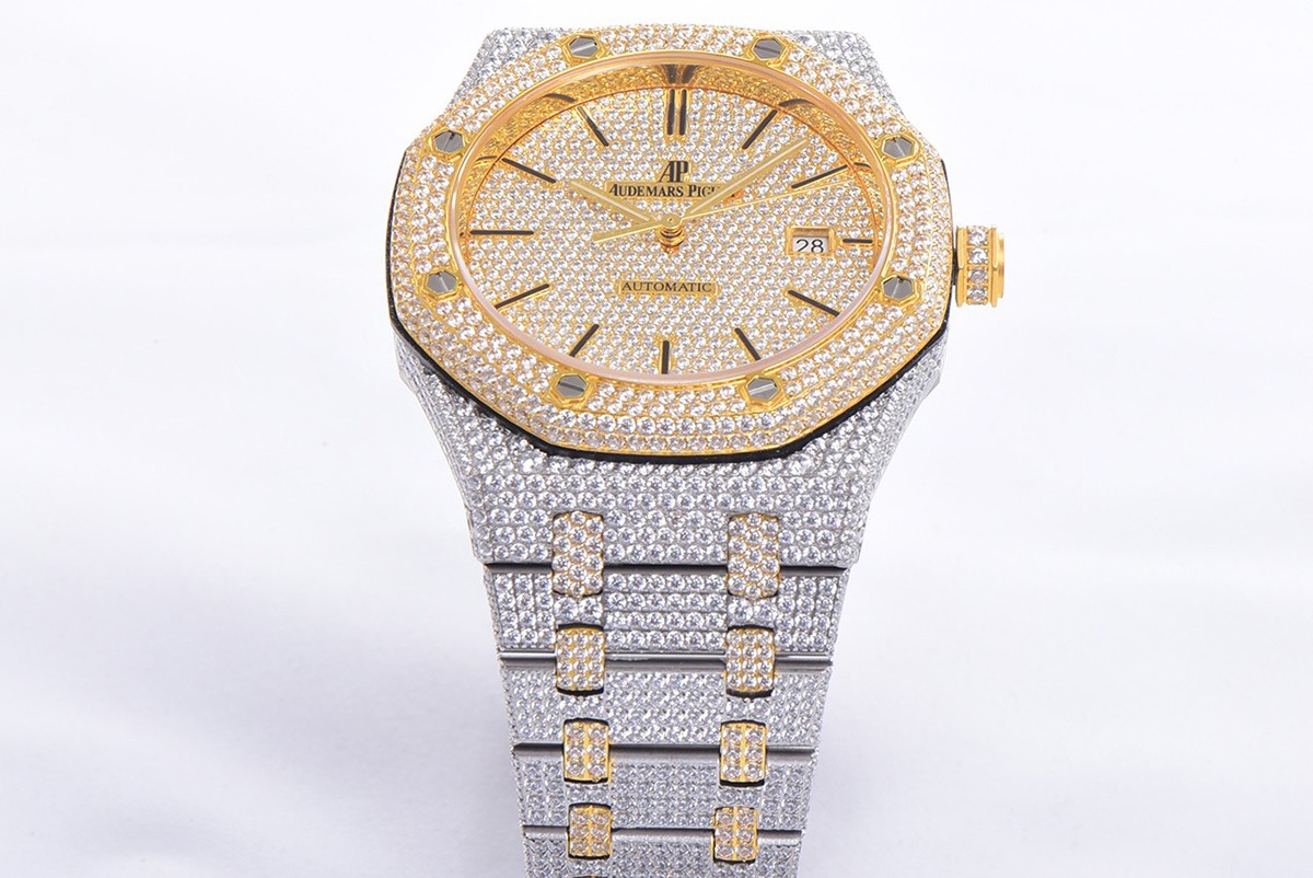 Royal Oak Selfwinding 41 mm, Yellow Gold/Silver/Gem Set Ref. 15400SR.OO.1220SR.01