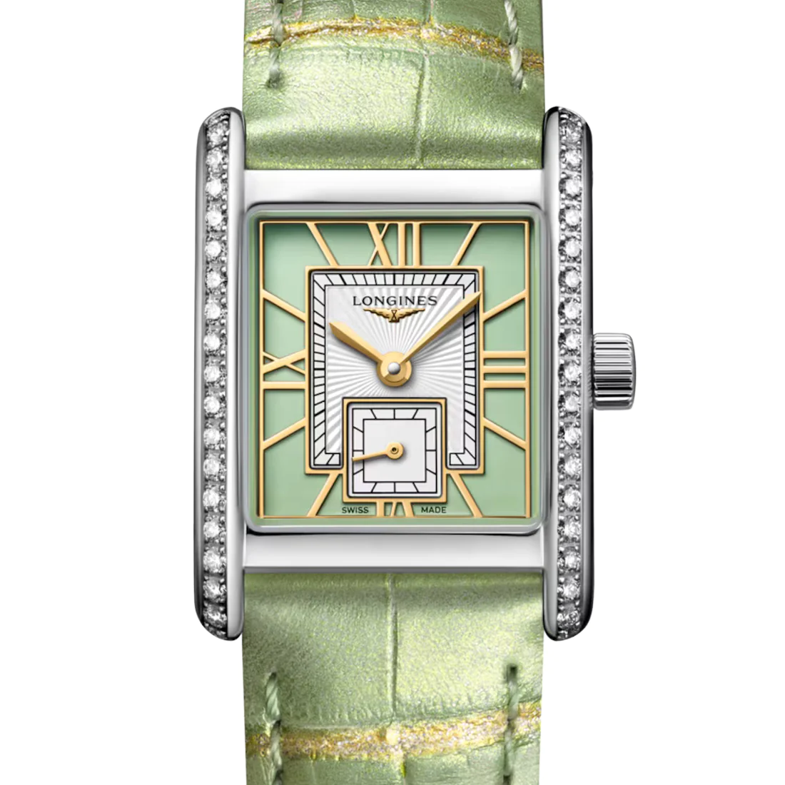 Mini DolceVita Quartz Green Diamond Watch 21.5x29MM L5.200.0.05.2
