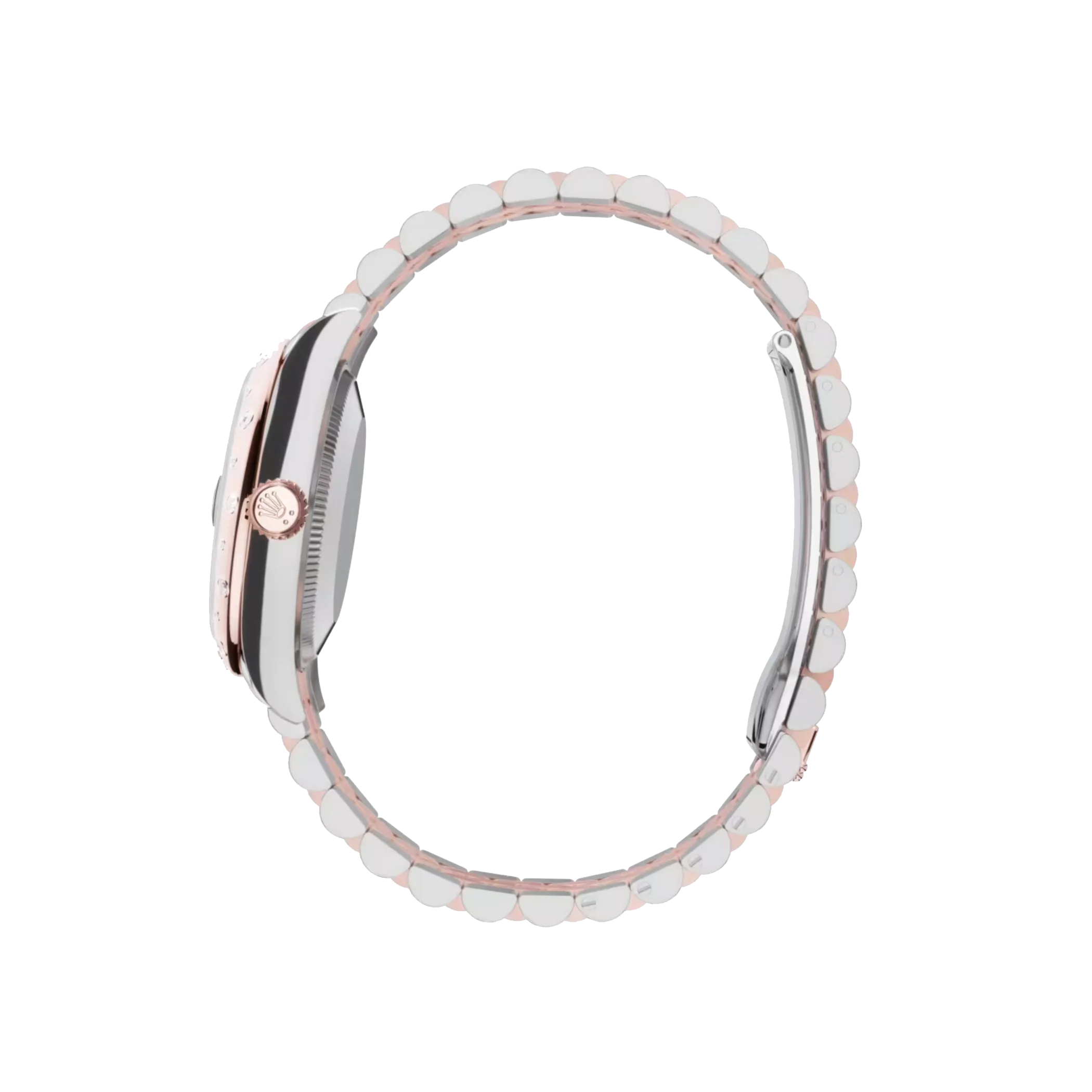 Datejust: Oystersteel and Everose gold, aubergine, diamond-set dial, Jubilee bracelet, m278341rbr-0020