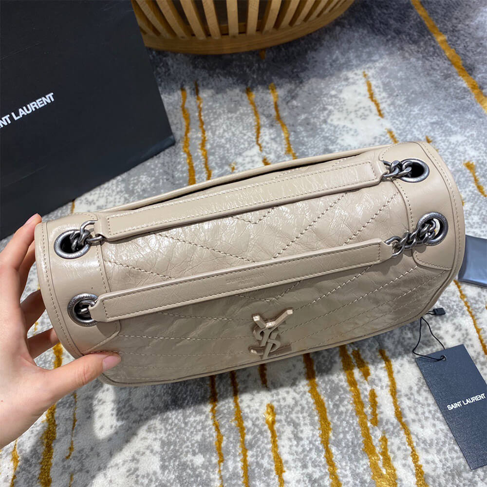 YSL SAINT LAURENT NIKI MEDIUM IN CRINKLED VINTAGE LEATHER