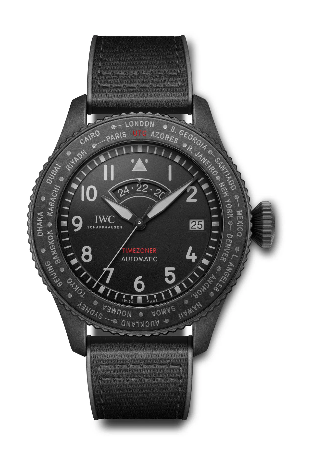 Schaffhausen Pilots watch timezoner top gun ceratanium iw395505