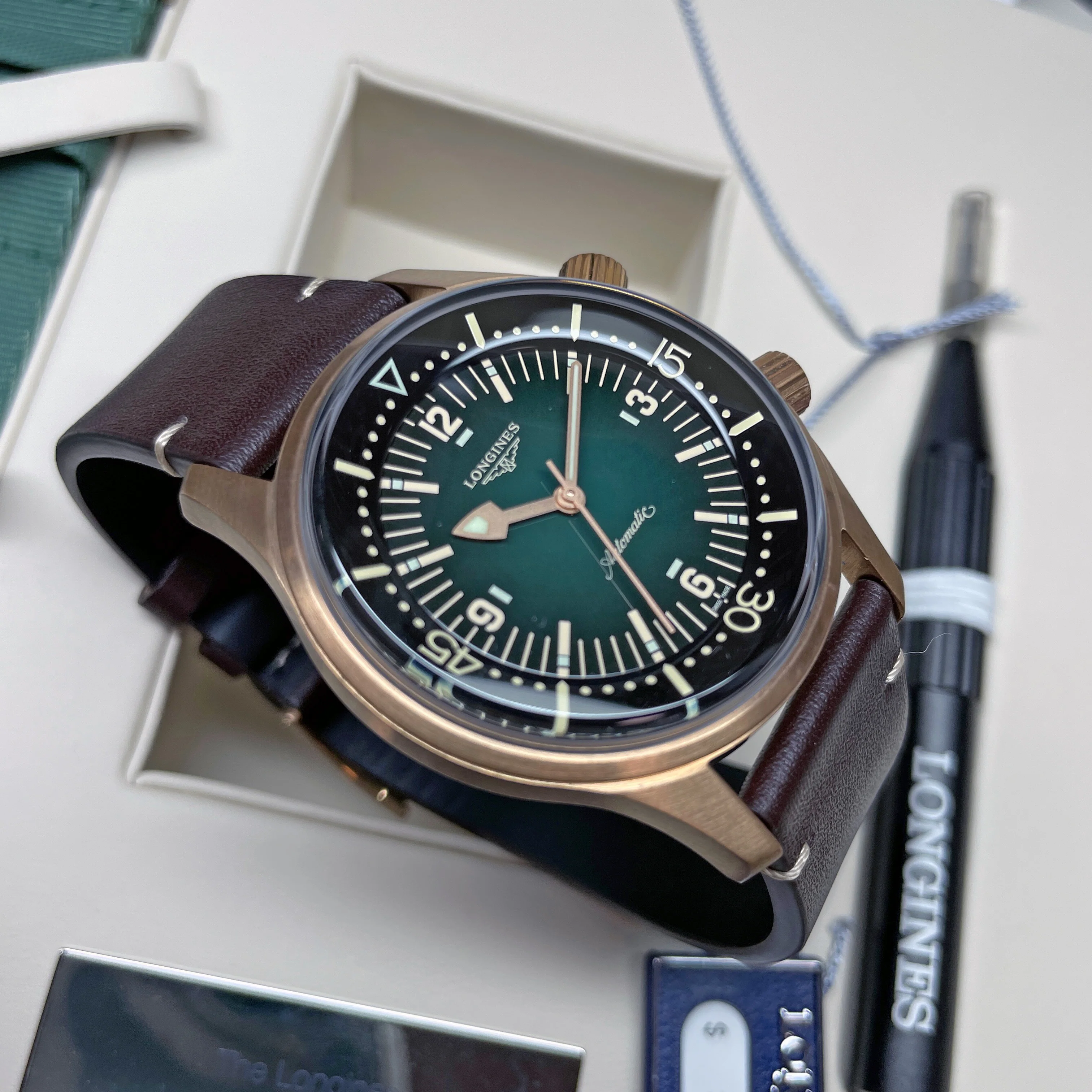 Legend Diver 42MM Automatic Green Bronze Case Nato Watch L37741502