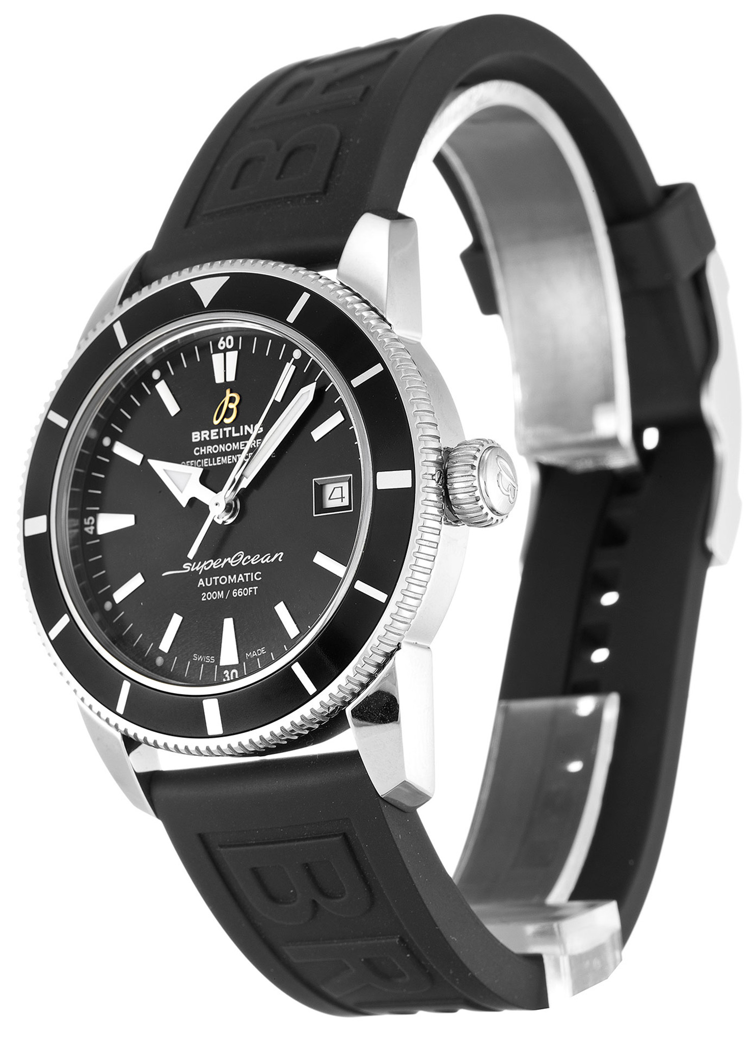 SuperOcean Heritage Black Dial Rubber Strap A17321