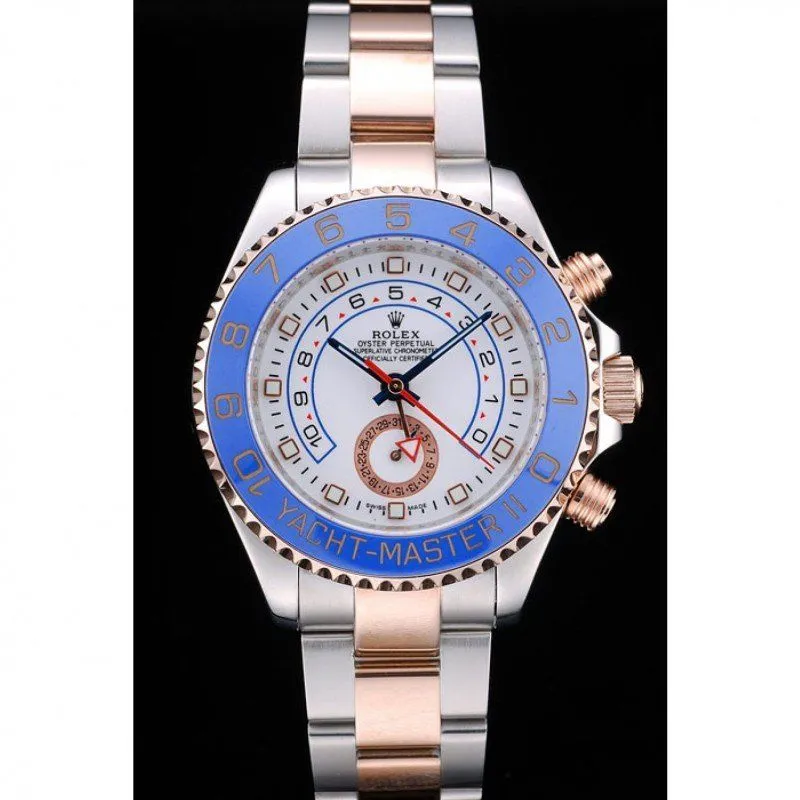 Yacht-Master Blue Ceramic Bezel White Dial Watch