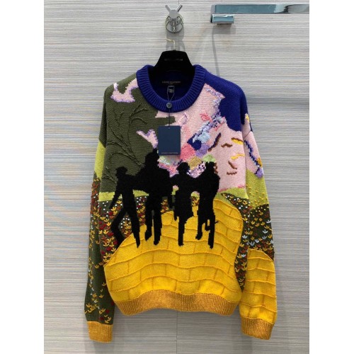 LOUIS VUITTON YELLOW BRICK ROAD HAND KNITTED CREWNECK 1A53QC
