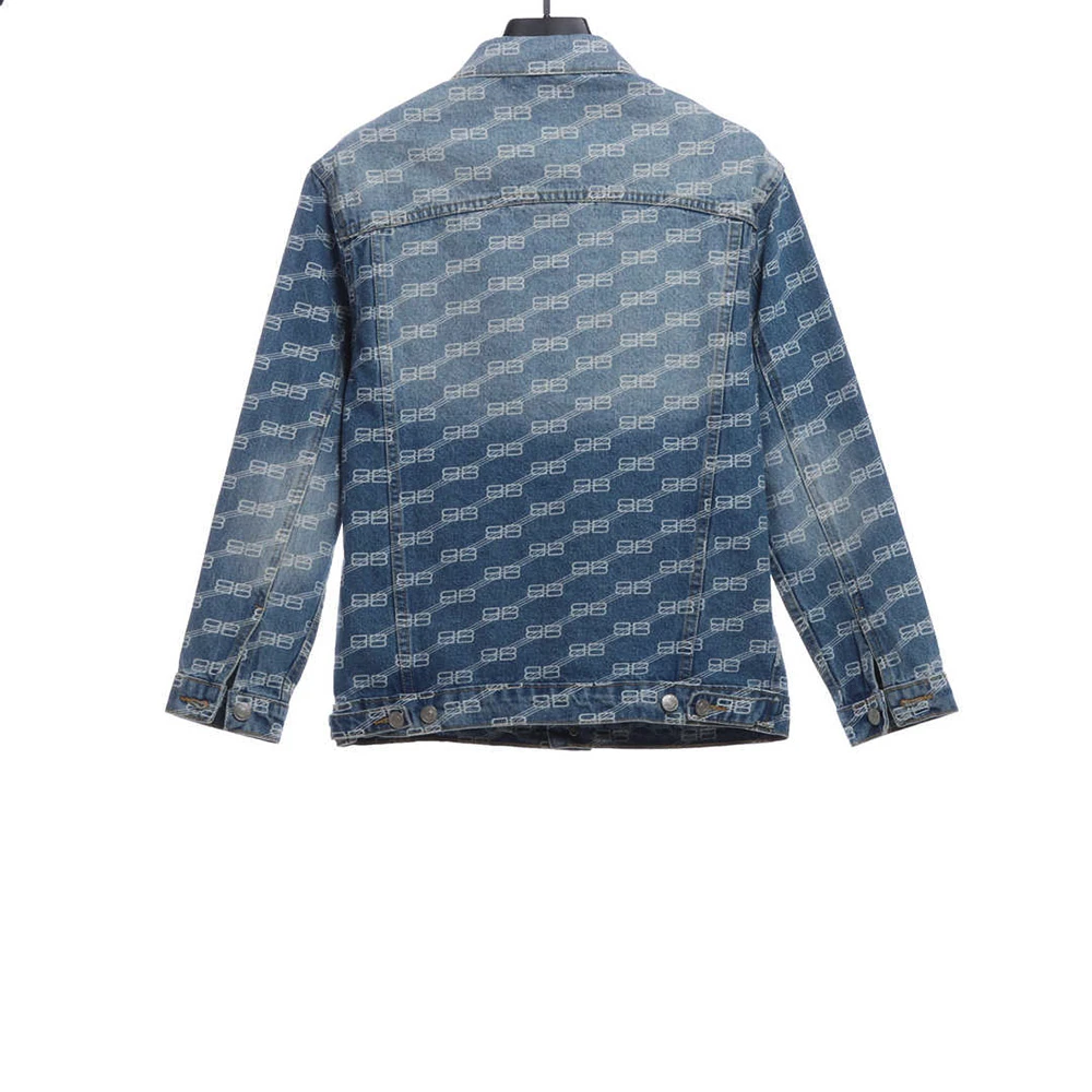 Full Print Double B Presbyopia Denim Jacket