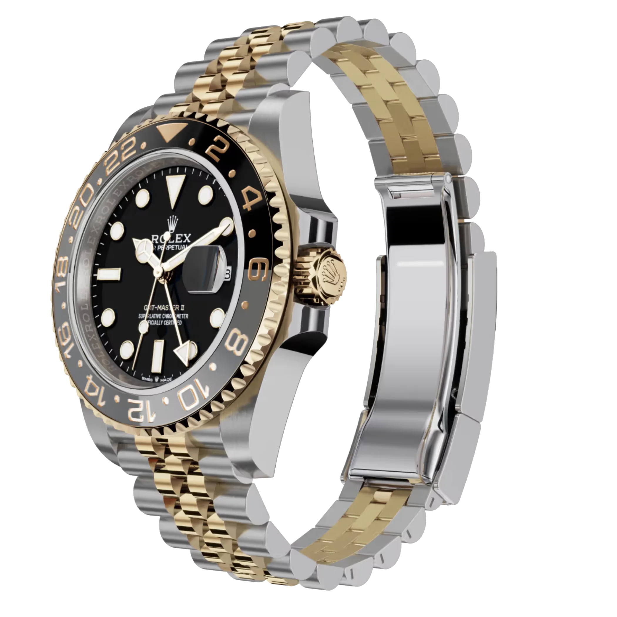 GMT-Master II: Yellow gold, black dial, Jubilee bracelet, m126713grnr-0001