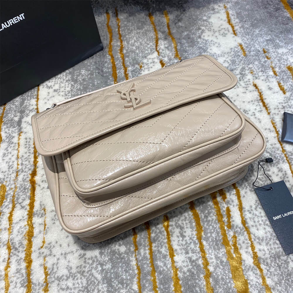 YSL SAINT LAURENT NIKI MEDIUM IN CRINKLED VINTAGE LEATHER