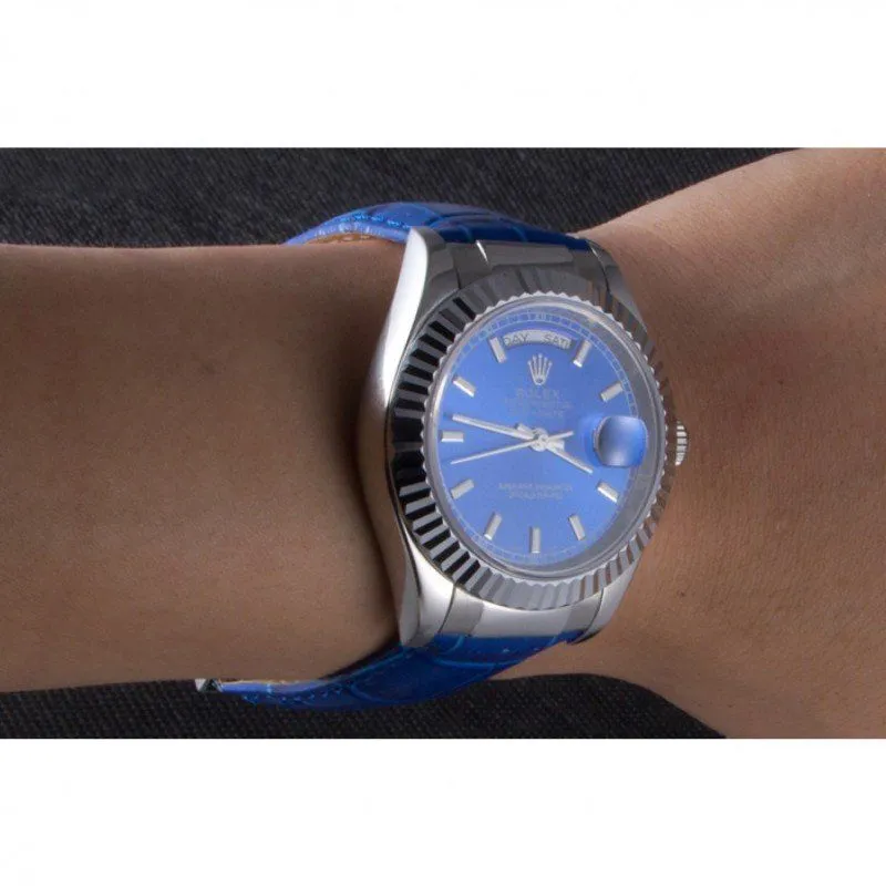 Swiss Day-Date Oyster Collection Blue Leather Band 621490