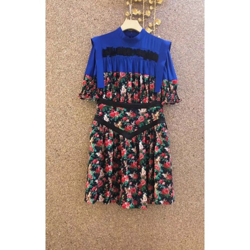 louis vuitton FLORAL BI-FABRIC DRESS