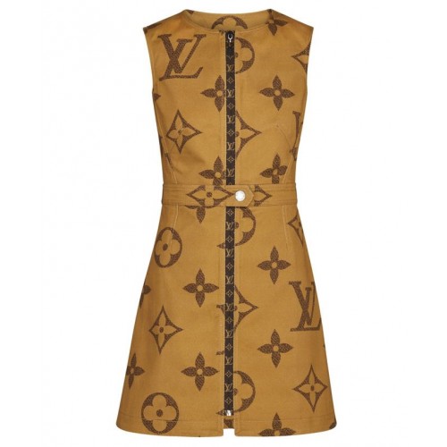 Louis Vuitton Womens monogram giant print dress Apricot