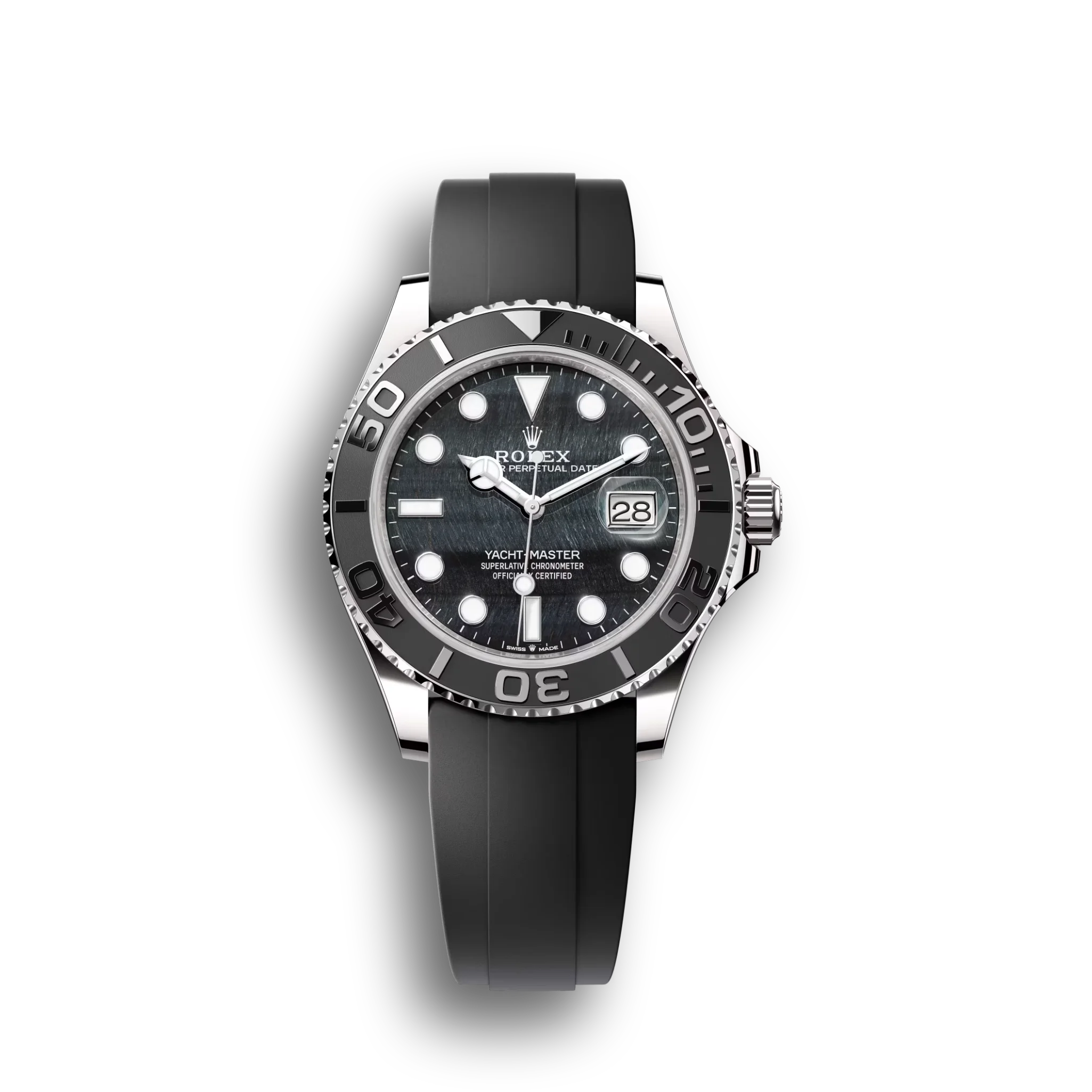 Yacht-Master: white gold, falcon’s eye dial, Oysterflex bracelet, m226659-0004