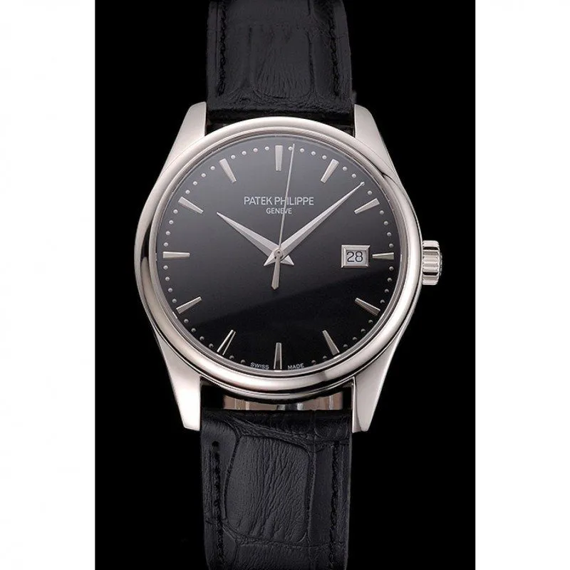 Calatrava Black Dial 41 mm, Stainless Steel