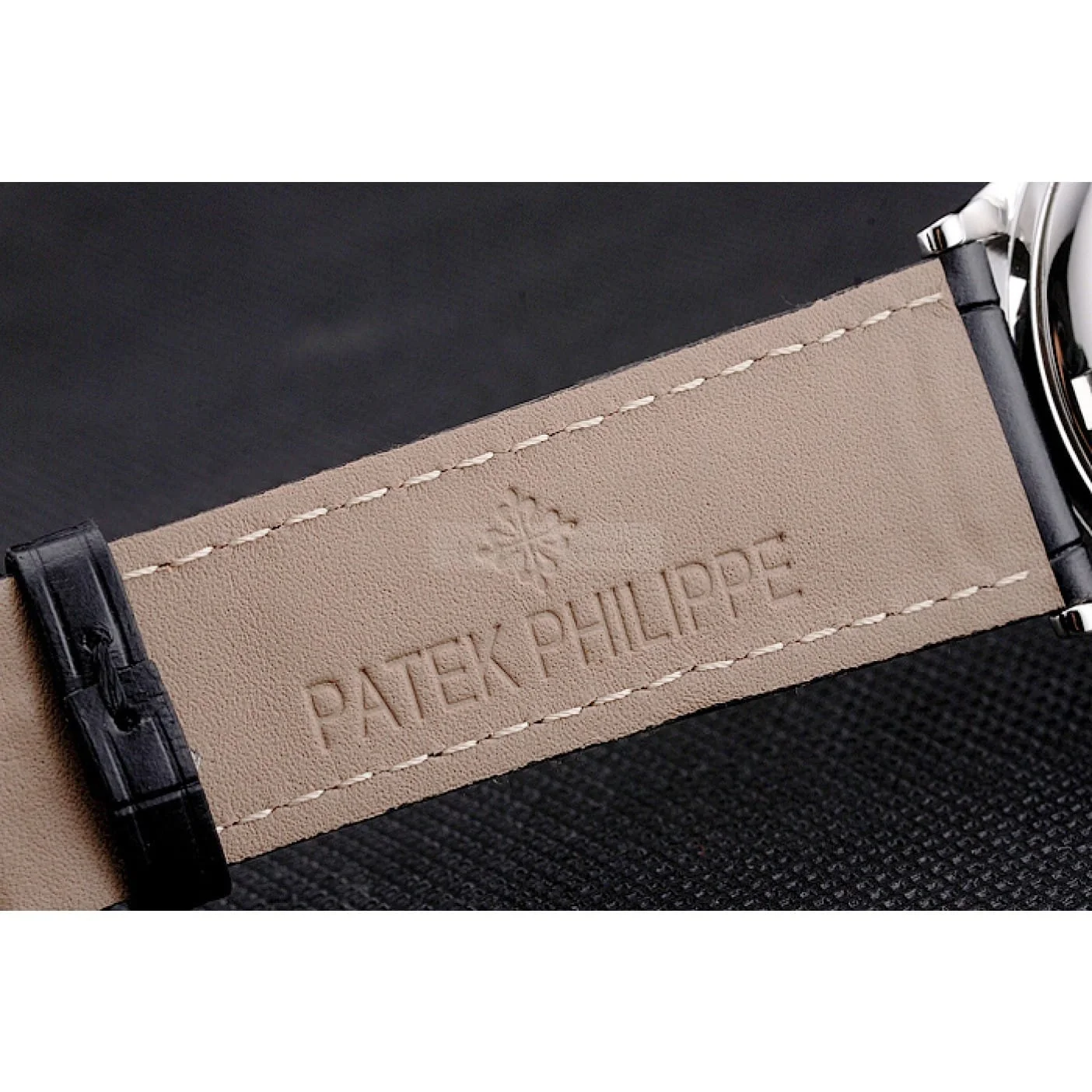 Calatrava Dial White 38 mm, Stainless Steel