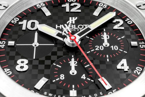 big bang wall clock carbon fibre chronograph dial silver black