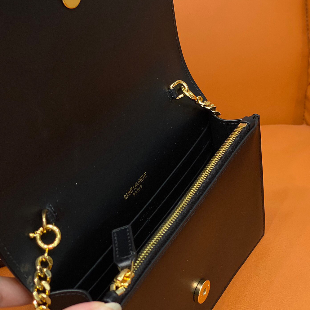 YSL SAINT LAURENT BLACK ‘KATE’ SHOULDER BAG