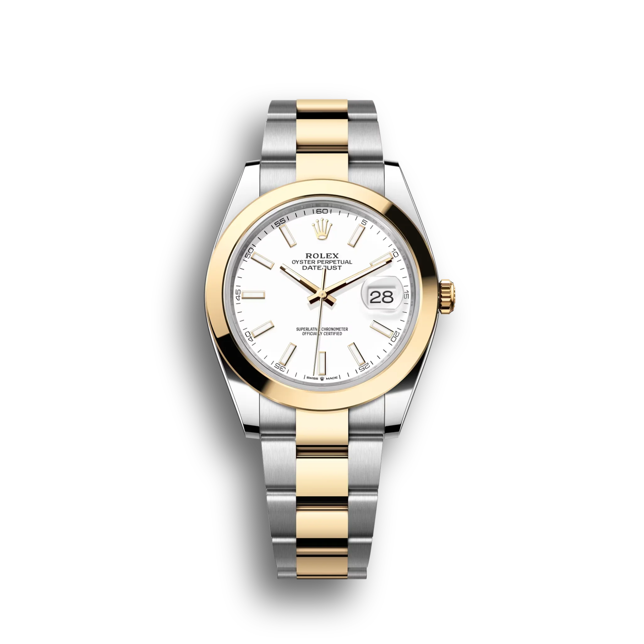 Datejust: Oystersteel and yellow gold, white dial, m126303-0015