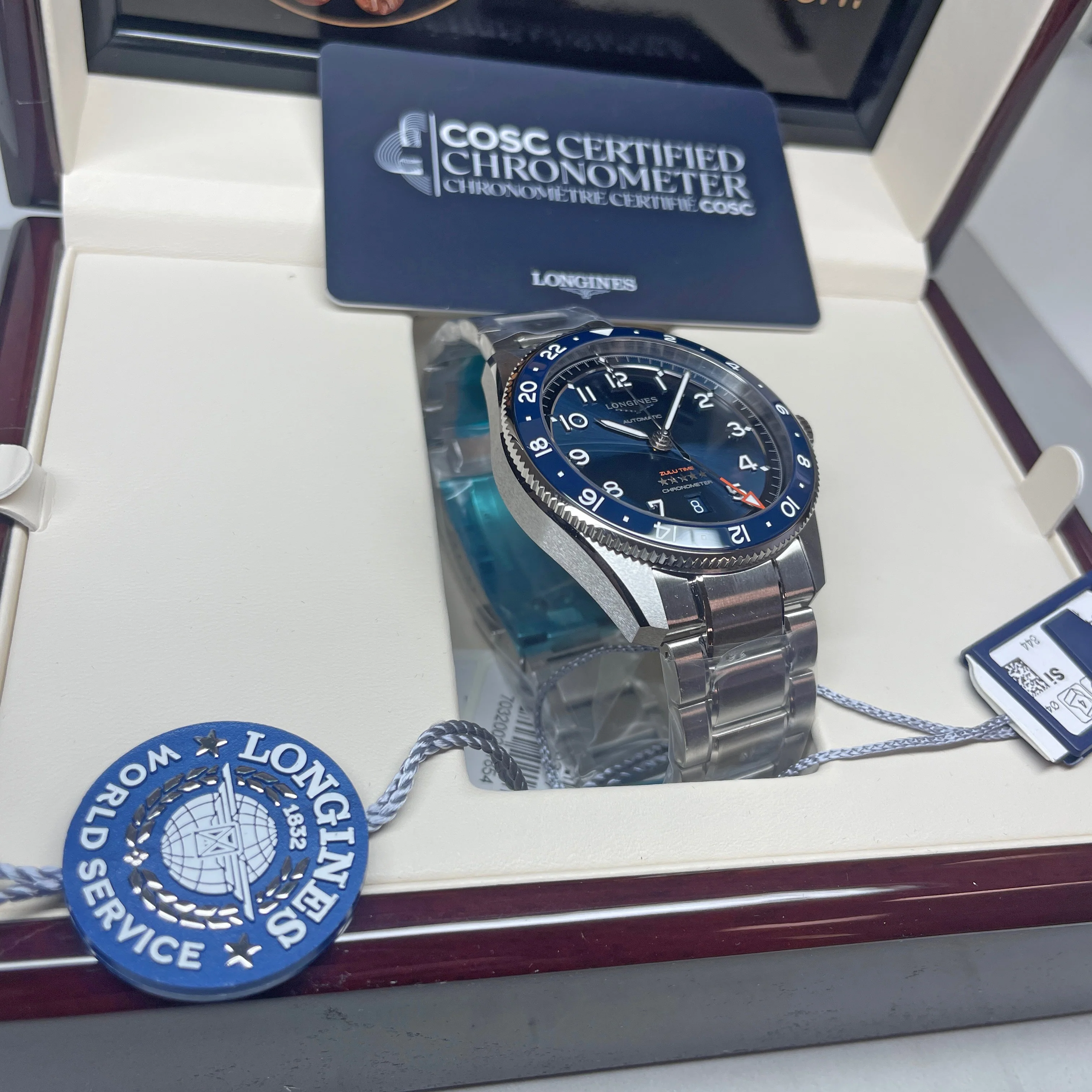 Spirit 42MM Zulu Time GMT Blue Steel Watch L38124936