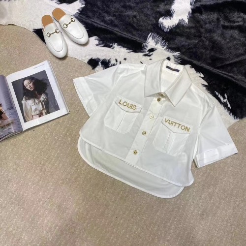 louis vuitton white logo shirt