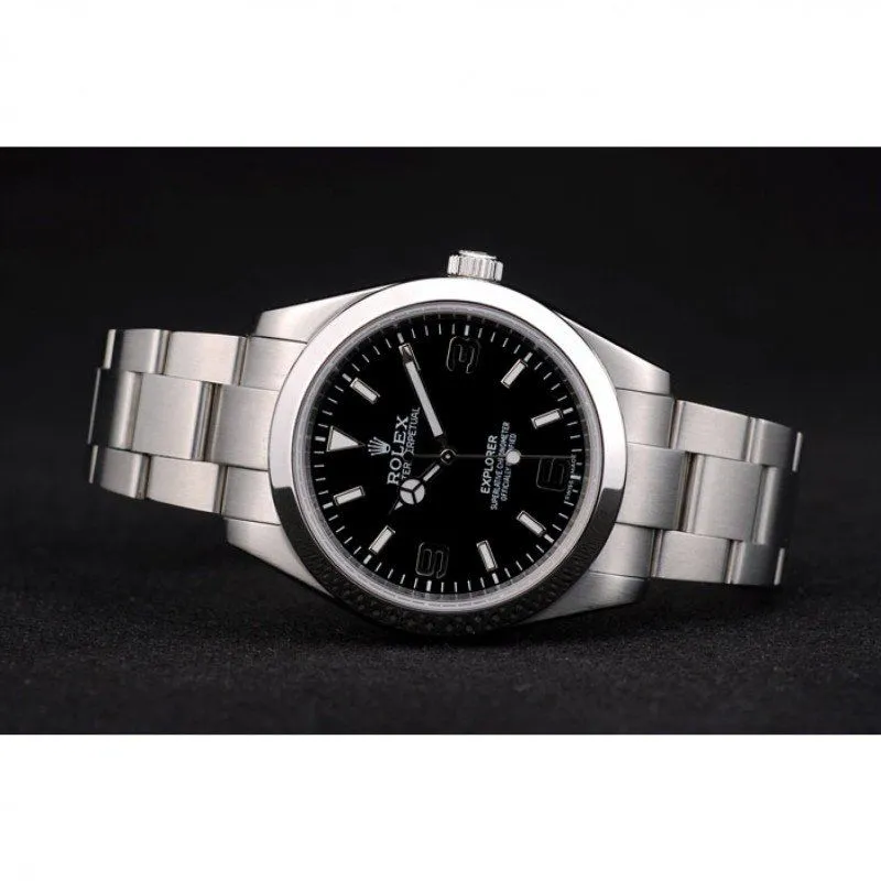 Swiss Explorer Stainless Steel Bezel Black Dial 42002
