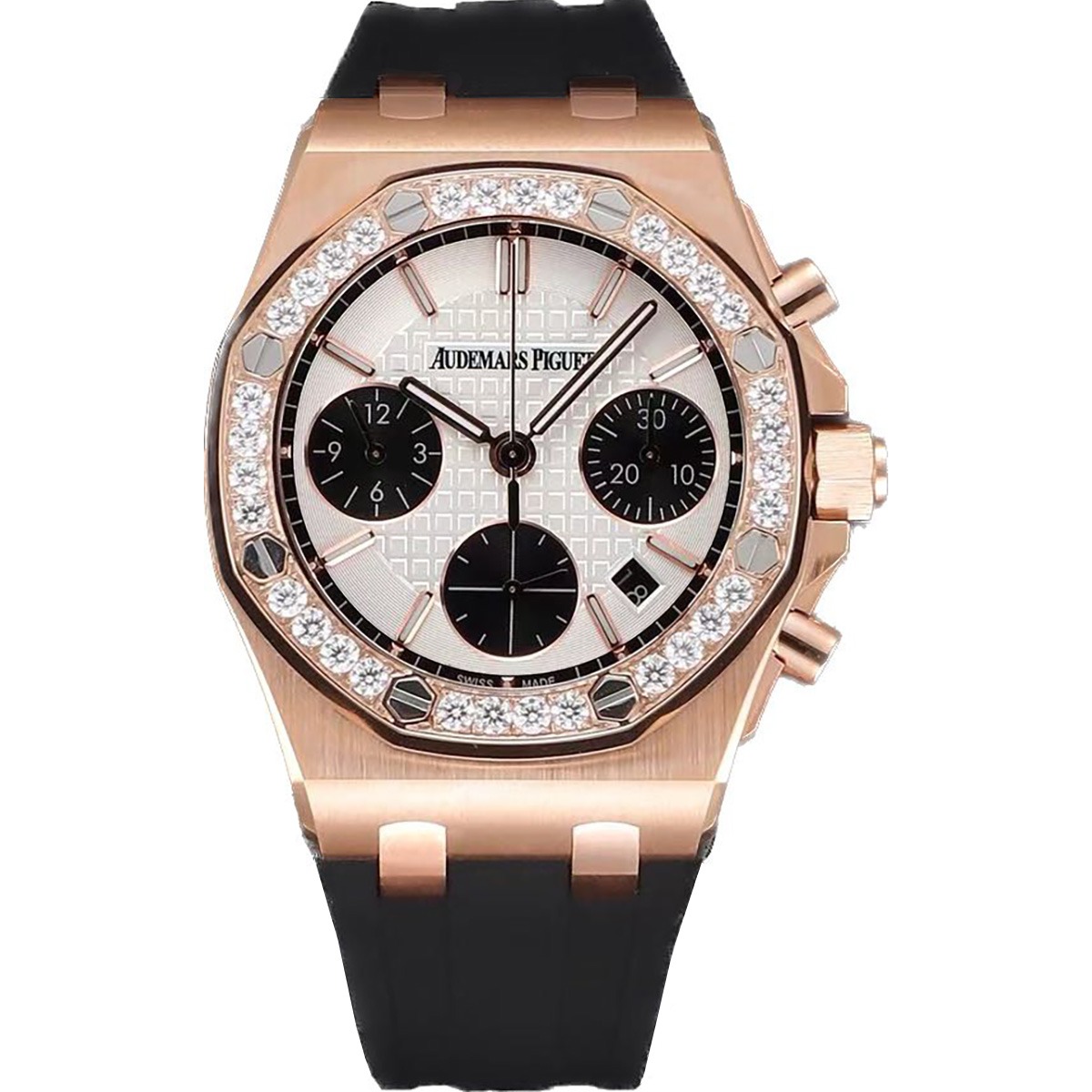Royal Oak Offshore Chronograph 37 mm, White/Black/Rose Gold Ref. 26231OR.ZZ.D003CA.01